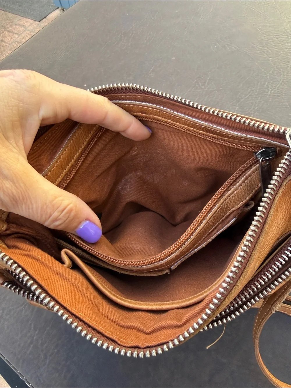 latico Tan Woven Leather Crossbody Bag purse
